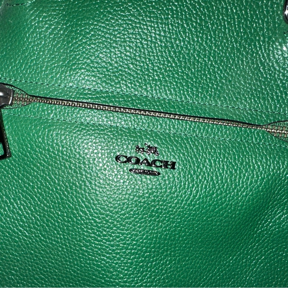 Coach Green Pebbled Leather Prairie Satchel Bag, Style 34340, Kelly Green - Picture 6 of 8